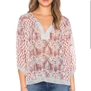 Ulla Johnson 100% Silk Peasant Top Size 4